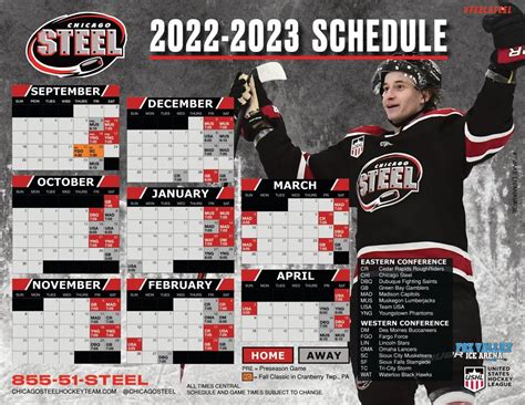 chicago steel schedule